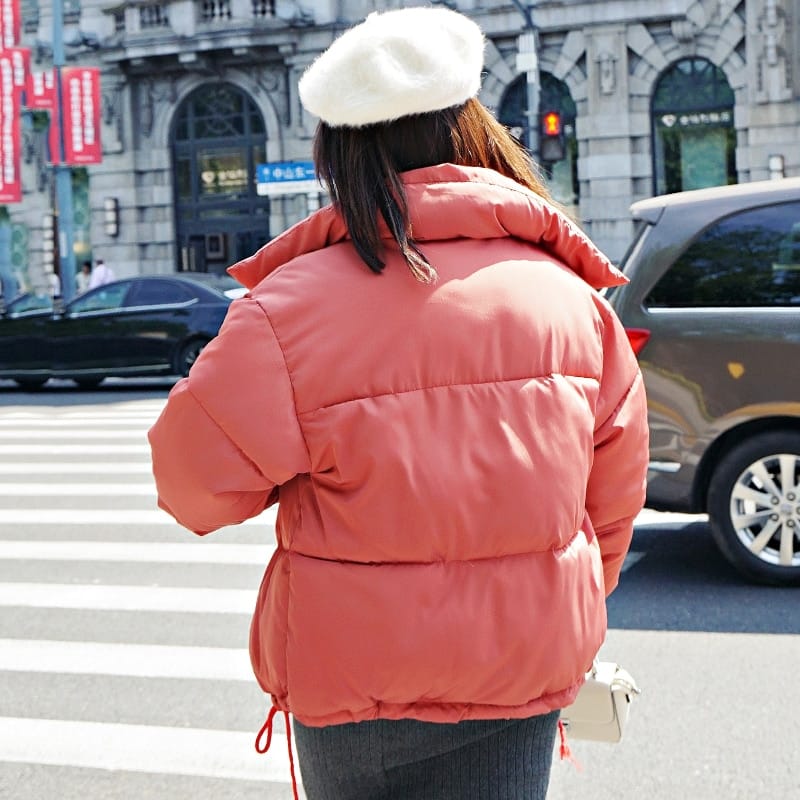 Winter Jacket Women Stand Collar Solid colors