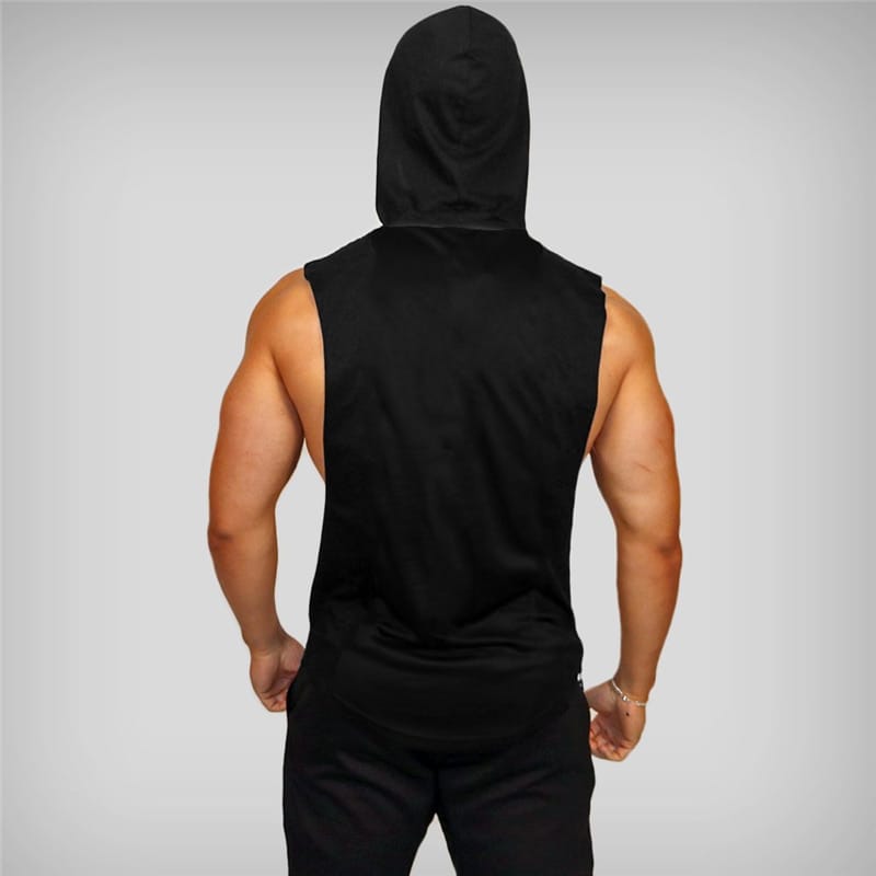 Mens Hooded Top Cotton Sleeveless Sweatshirt