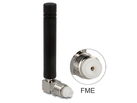 GSM Quadband Antenna FME 2 dBi 90° Omnidirectional Fixed Black - delock.israel