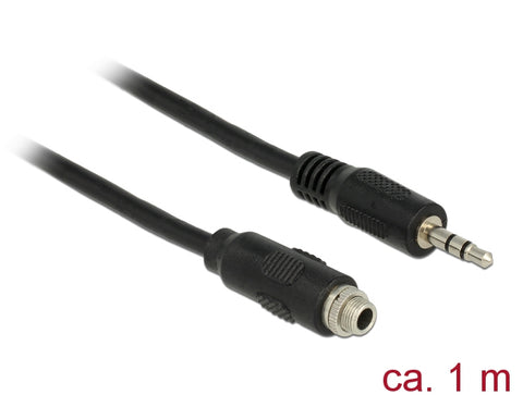 Delock Cable Stereo Jack 3.5 mm female panel-mount > Stereo Jack 3.5 mm male 100 cm- delock.israel