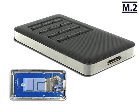 External Enclosure M.2 Key B 42 mm SSD > USB 3.0 Type Micro-B female with encryption function - delock.israel