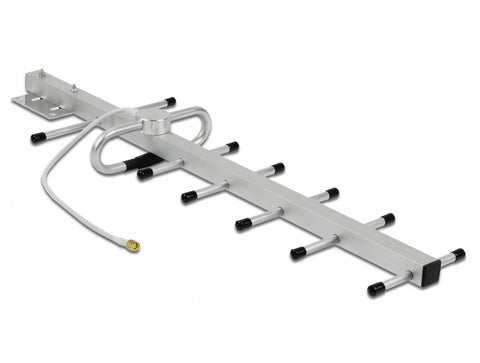 LPWAN 806 - 896 MHz Yagi Antenna SMA plug 10 dBi fixed directional wall and pole mounting outdoor - delock.israel