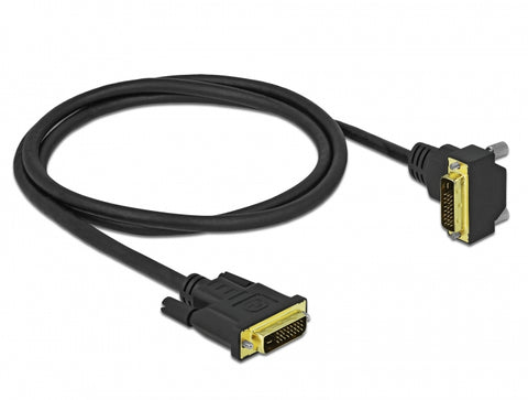 DVI Cable 24+1 male to 24+1 male angled - delock.israel