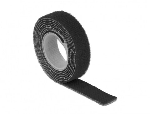Velcro tape on roll black - delock.israel