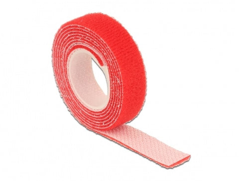 Velcro tape on roll red - delock.israel