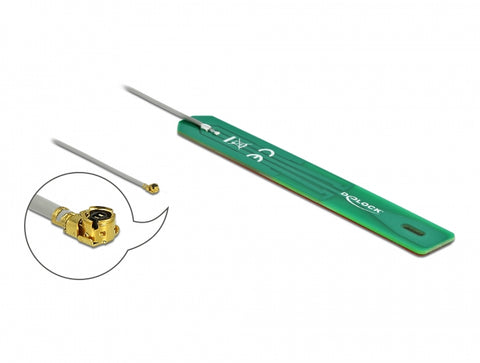 LPWAN Antenna 880 - 960 MHz MHF® I plug 2 dBi 1.13 7.5 cm PCB internal self-adhesive - delock.israel
