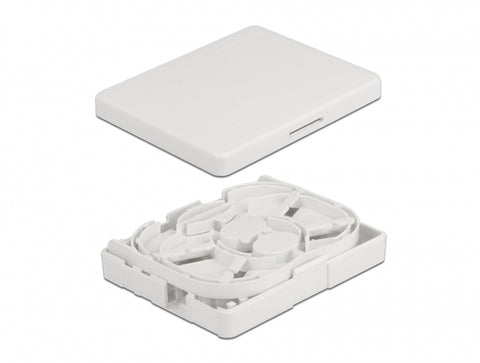 Optical Fiber Connection Box for wall mounting for 2 x SC Simplex or LC Duplex white - delock.israel