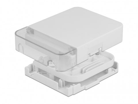 Optical Fiber Connection Box for wall mounting for 1 x SC Simplex or LC Duplex white - delock.israel