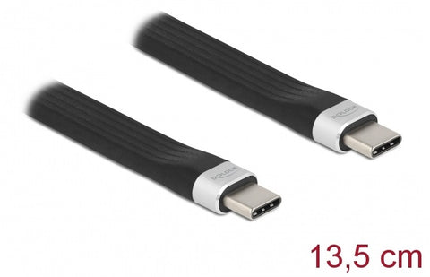 USB 3.2 Gen 2 FPC Flat Ribbon Cable USB Type-C™ to USB Type-C™ 13.5 cm PD 3 A E-Marker - delock.israel