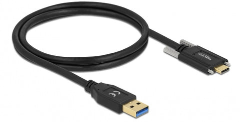 SuperSpeed USB 10 Gbps (USB 3.2 Gen 2) Cable Type-A male to USB Type-C™ male with screws on the sides - delock.israel