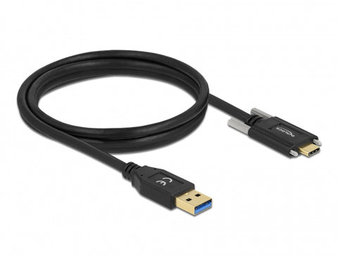 SuperSpeed USB (USB 3.2 Gen 1) Cable Type-A male to USB Type-C™ male with screws on the sides - delock.israel