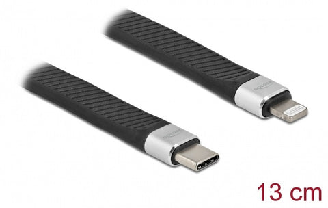 FPC Flat Ribbon Cable USB Type-C™ to Lightning™ for iPhone™, iPad™ and iPod™ 13 cm - delock.israel
