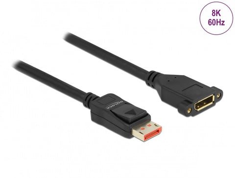 DisplayPort extension cable panel-mount 8K 60 Hz - delock.israel