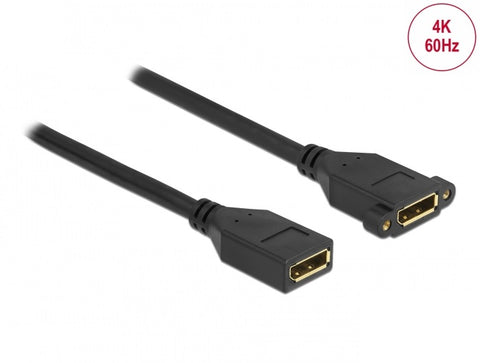 DisplayPort 1.2 cable female to female panel-mount 4K 60 Hz - delock.israel