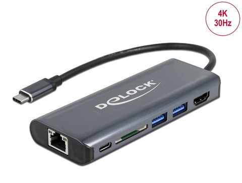 USB Type-C™ 3.1 Docking Station HDMI 4K 30 Hz, Gigabit LAN and USB PD function - delock.israel