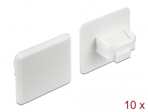 Dust Cover for RJ45 jack without grip 10 pieces white - delock.israel