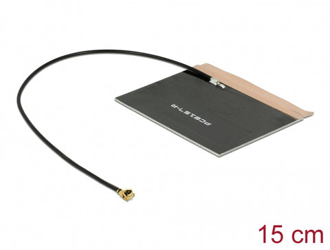LTE Antenna MHF® I plug 2.0 - 3.5 dBi 1.13 15 cm PCB internal self adhesive - delock.israel