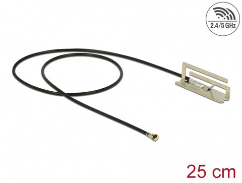 WLAN 802.11 ac/ax/a/h/b/g/n Antenna MHF® 4L plug 1.6 dBi 25 cm PIFA internal - delock.israel