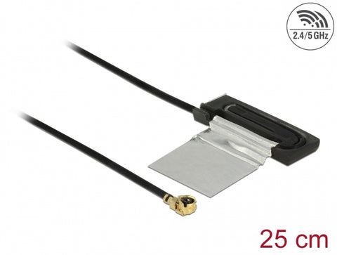 WLAN 802.11 ac/a/h/b/g/n Antenna MHF® I plug 1.5 - 2.0 dBi 1.13 25 cm CCD internal - delock.israel
