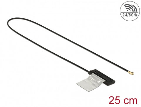 Dual Band WLAN WiFi 6 Antenna MHF® 4L plug 1 dBi 25 cm CCD internal - delock.israel