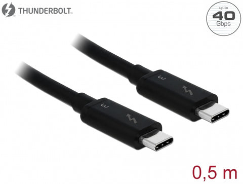 Thunderbolt™ 3 (40 Gb/s) USB-C™ cable male > male passive 0.5 m 5 A - delock.israel