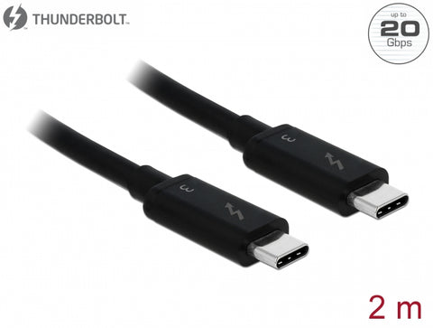 Thunderbolt™ 3 (20 Gb/s) USB-C™ cable male > male passive 2.0 m 3 A - delock.israel