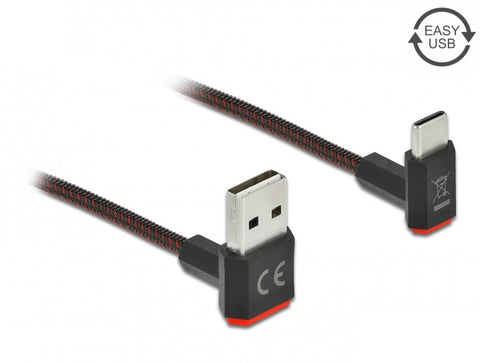 EASY-USB 2.0 Cable Type-A male to USB Type-C™ male angled up / down - delock.israel