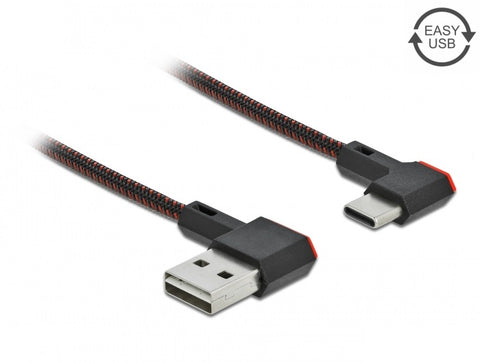 EASY-USB 2.0 Cable Type-A male to USB Type-C™ male angled left / right - delock.israel