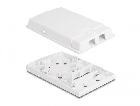 Optical Fiber Connection Box for wall mounting for 2 x SC Simplex or LC Duplex white - delock.israel