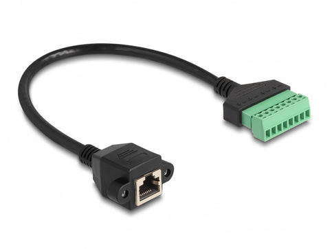 RJ45 Cable Cat.6 female to Terminal Block Adapter for built-in 2-part - delock.israel