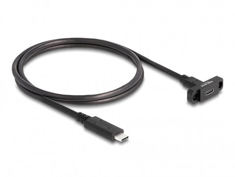 SuperSpeed USB 10 Gbps (USB 3.2 Gen 2) Cable USB Type-C™ male to female 1 m panel-mount black - delock.israel