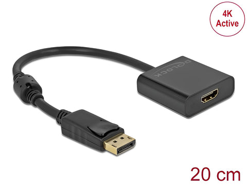 Adapter DisplayPort 1.2 male to HDMI female 4K Active black - delock.israel