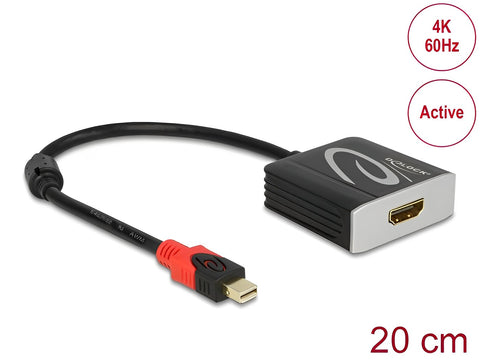 Adapter mini DisplayPort 1.2 male > HDMI female 4K 60 Hz Active - delock.israel