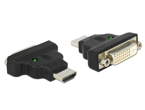 Adapter HDMI male to DVI 24+1 pin female with LED - delock.israel