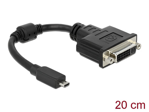 Adapter HDMI Micro-D male > DVI 24+5 female 20 cm - delock.israel