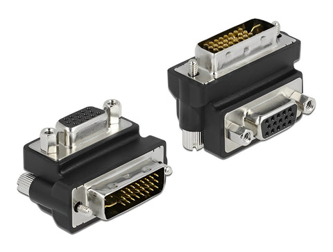 Adapter VGA female to DVI 24+5 pin male 90° right angled - delock.israel