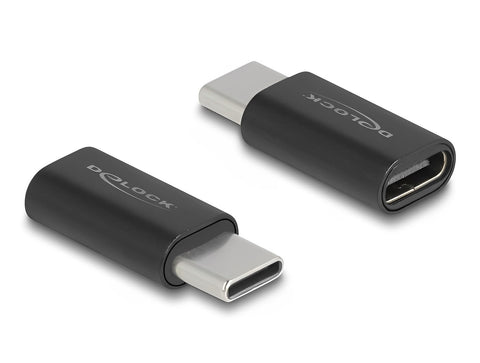 Adapter SuperSpeed USB 10 Gbps (USB 3.2 Gen 2) USB Type-C™ male to female port saver black - delock.israel