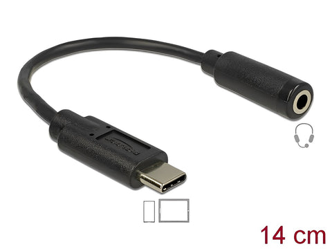 Audio Adapter USB Type-C™ male > Stereo Jack female 14 cm - delock.israel