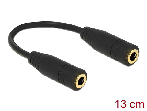 Adapter Audio Stereo Jack 3.5 mm 4 pin female > female 13 cm - delock.israel