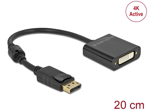 Adapter DisplayPort 1.2 male to DVI female 4K Active black - delock.israel