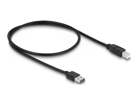 Cable EASY-USB 2.0 Type-A male > USB 2.0 Type-B male black - delock.israel