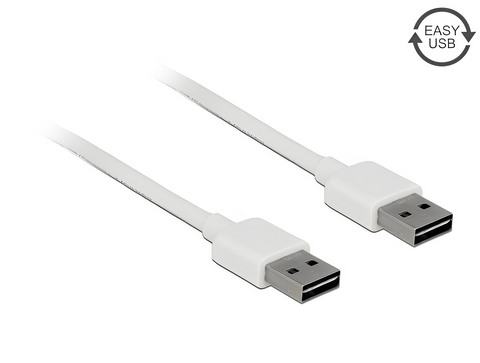 Cable EASY-USB 2.0 Type-A male > EASY-USB 2.0 Type-A male white - delock.israel