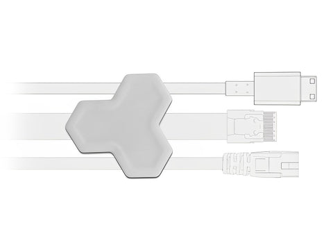 Cable holder self-adhesive with 3 feed-throughs (1 x flat cable and 2 x round cable) 2 pieces white - delock.israel