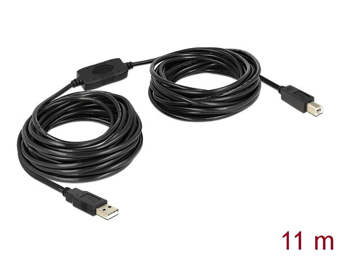 Cable USB 2.0 Type-A male > USB 2.0 Type-B male 11 m - delock.israel