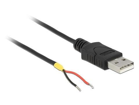 Cable USB 2.0 Type-A male > 2 x open wires power Raspberry Pi - delock.israel