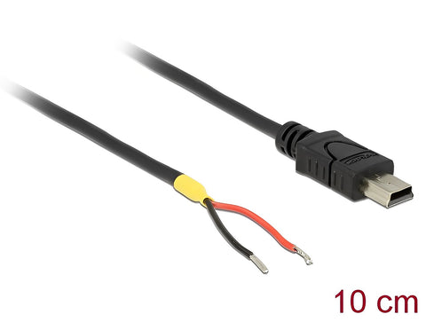 Cable USB 2.0 Mini-B male > 2 x open wires power Raspberry Pi - delock.israel