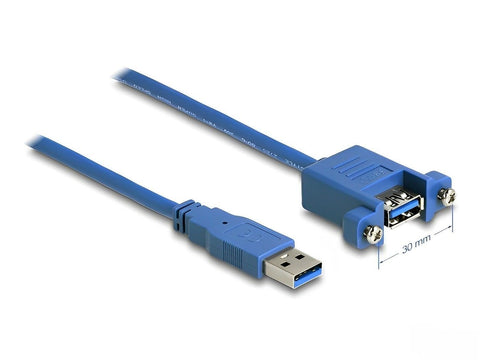Cable USB 3.0 Type-A male > USB 3.0 Type-A female panel-mount  - delock.israel