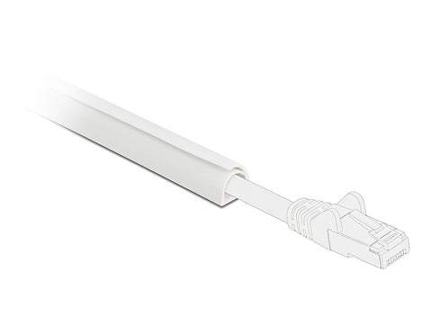 Cable Duct Mini self-closing self-adhesive - length 1 m white - delock.israel