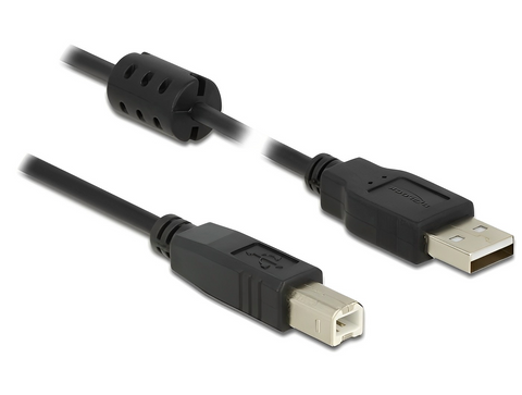 Cable USB 2.0 Type-A male > USB 2.0 Type-B male black - delock.israel