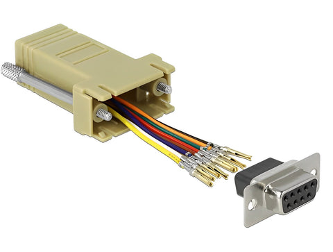 D-Sub 9 pin female to RJ45 female Assembly Kit grey - delock.israel